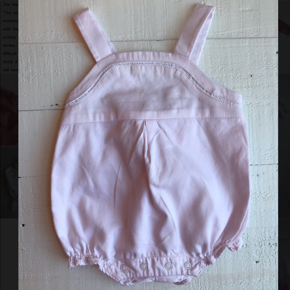 Janie and jack bubble pink romper 0-3 months